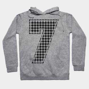 Plaid Number - 7 - Dark Hoodie